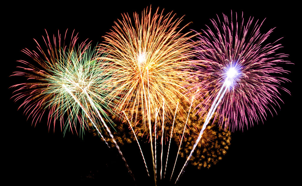 rocket fireworks exploding