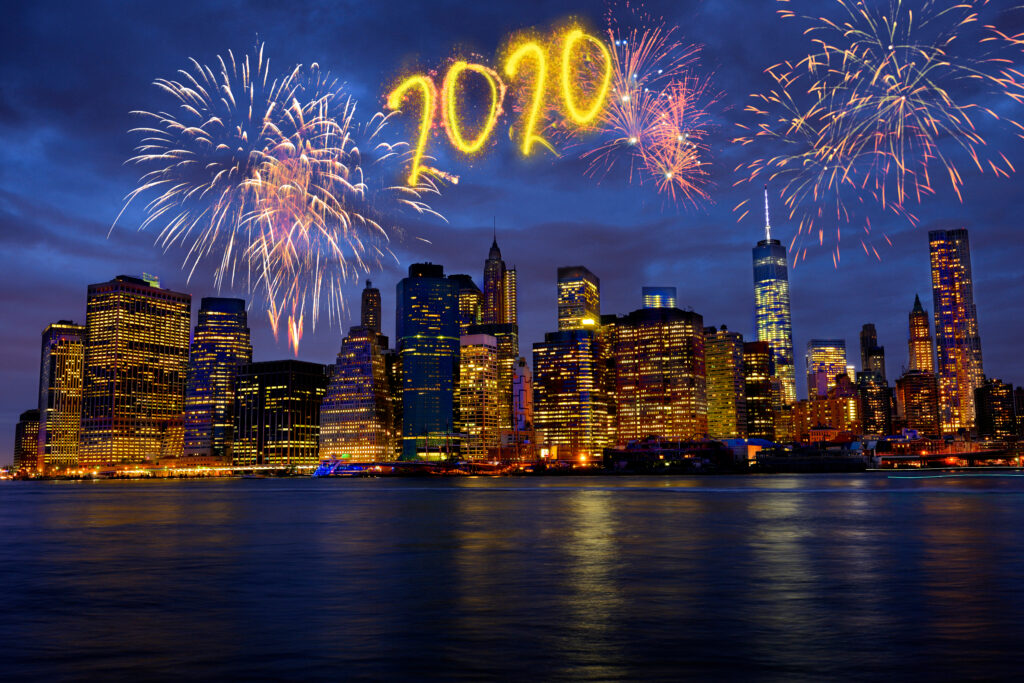 2020 fireworks over New York