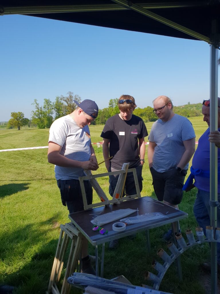 taking part in firework display set up