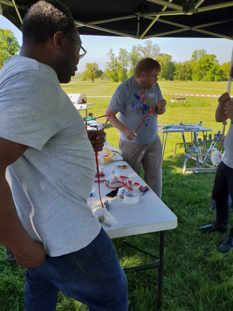 men creating fireworks