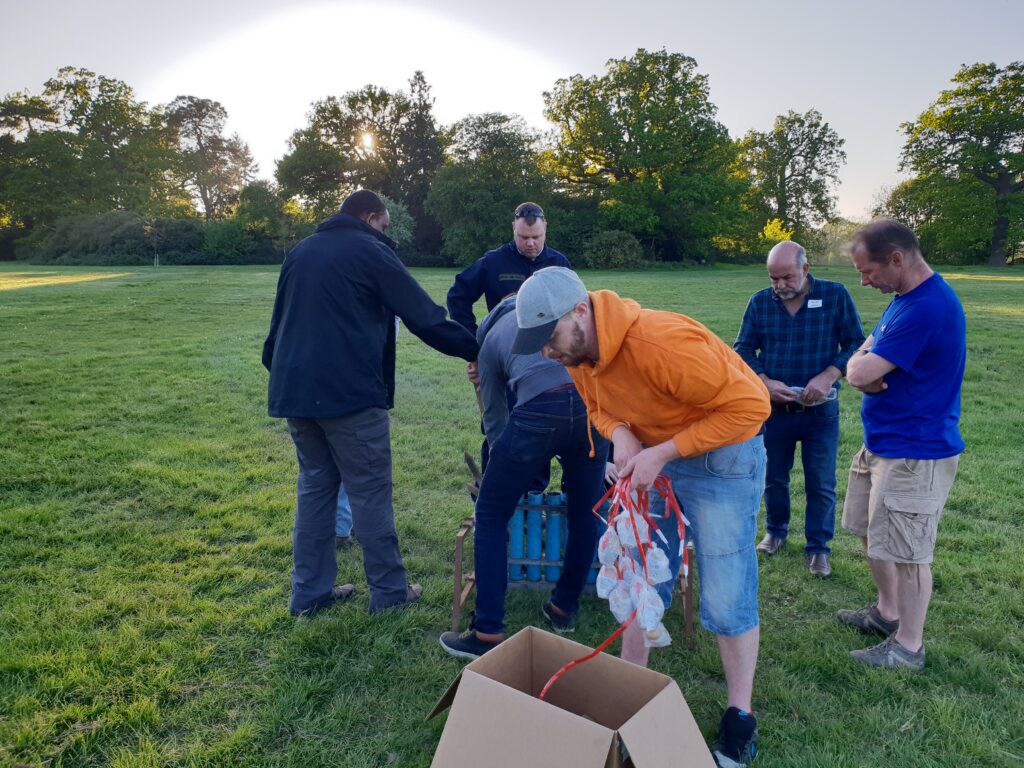 getting equipment out of box for fireworks