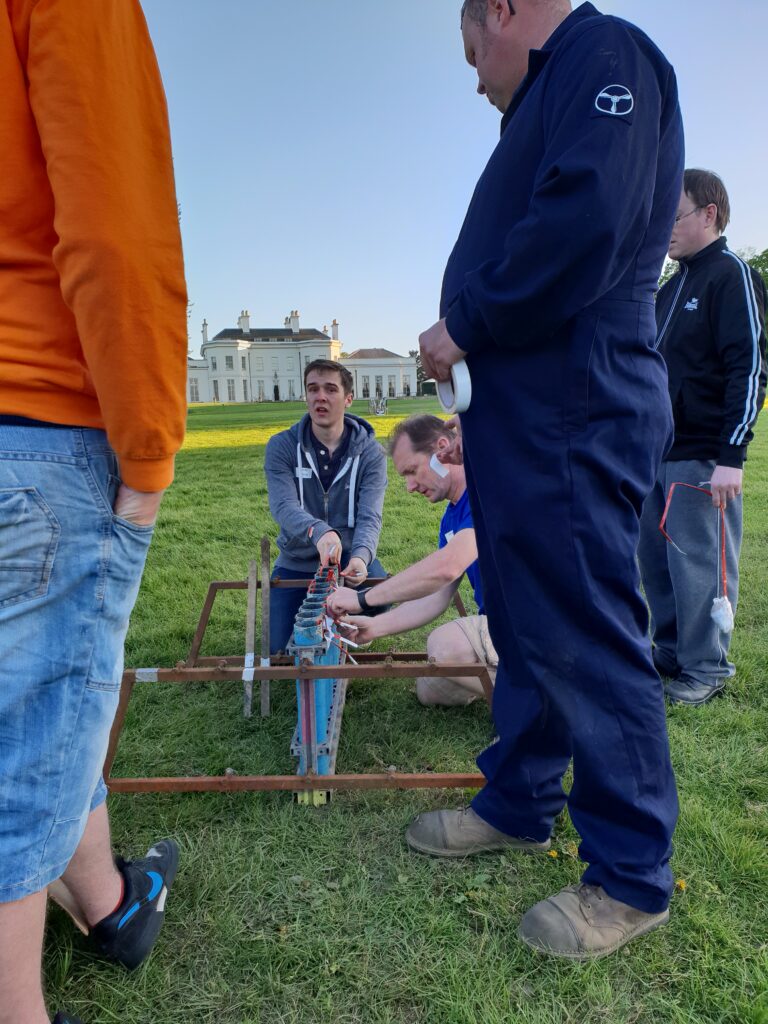 setting up firework display