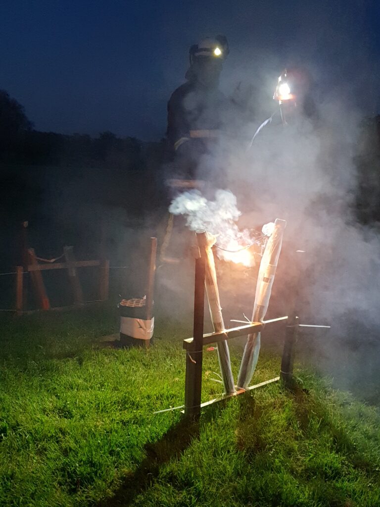 igniting firework