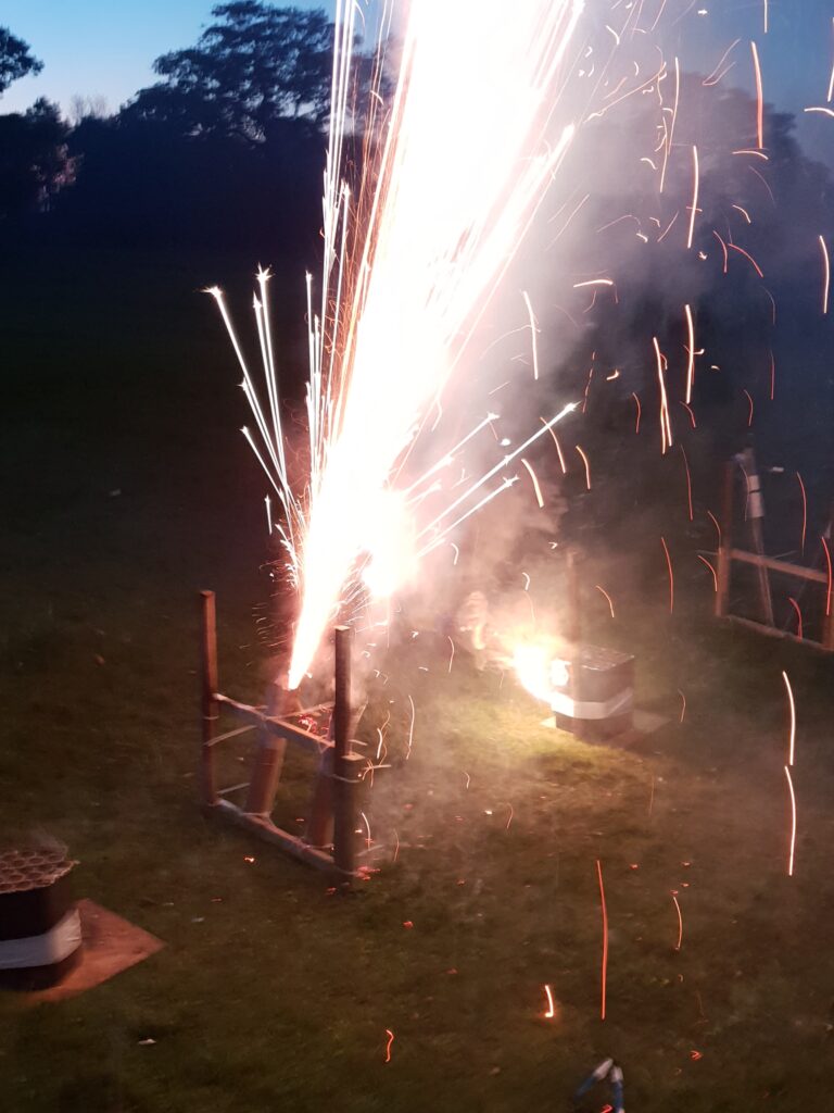 Ignited fireworks