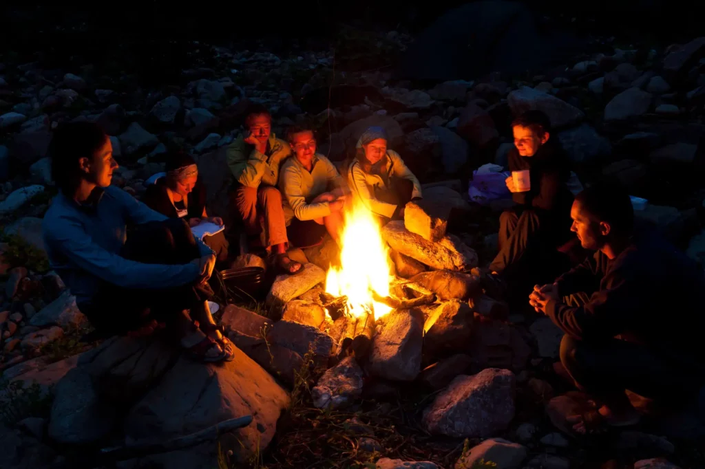 bonfire in garden