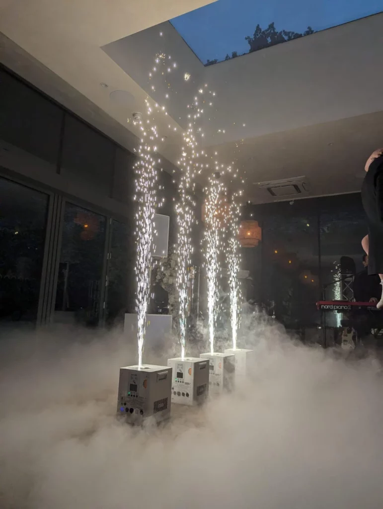 Indoor wedding fireworks