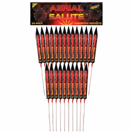 aerial salute (24 rockets) by standard fireworks
