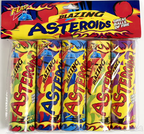 flash fireworks blazing asteroids