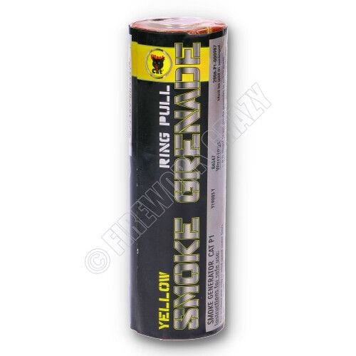 yellow smoke grenade by black cat fireworks