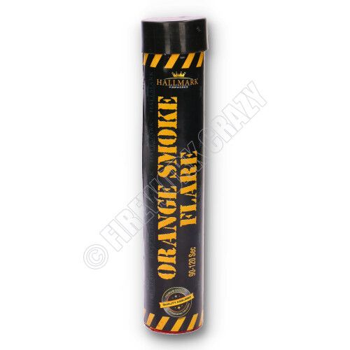 orange smoke flare by hallmark fireworks