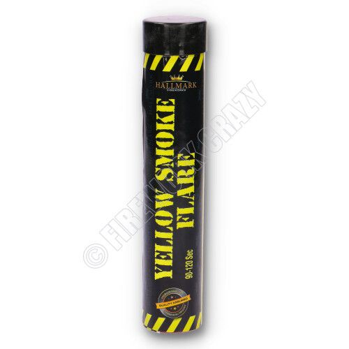 yellow smoke flare by hallmark fireworks