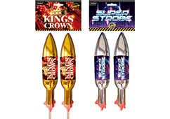 kings crown & super strobe double pack (4 rockets) by primed pyrotechnics