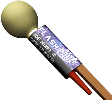 absolute fireworks 2 x flashbang & 2 x cannon ball 2inch shell rocket