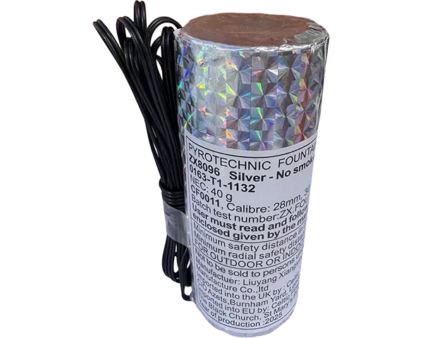 t1 2 metre silver no smoke fountain by celtic fireworks